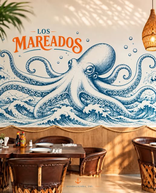 Mural y comedor de Los Mareados